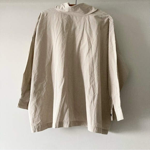 Eskander Gingham Check‎ Boxy Double Collar Shirt | Size 0 - Picture 5 of 7